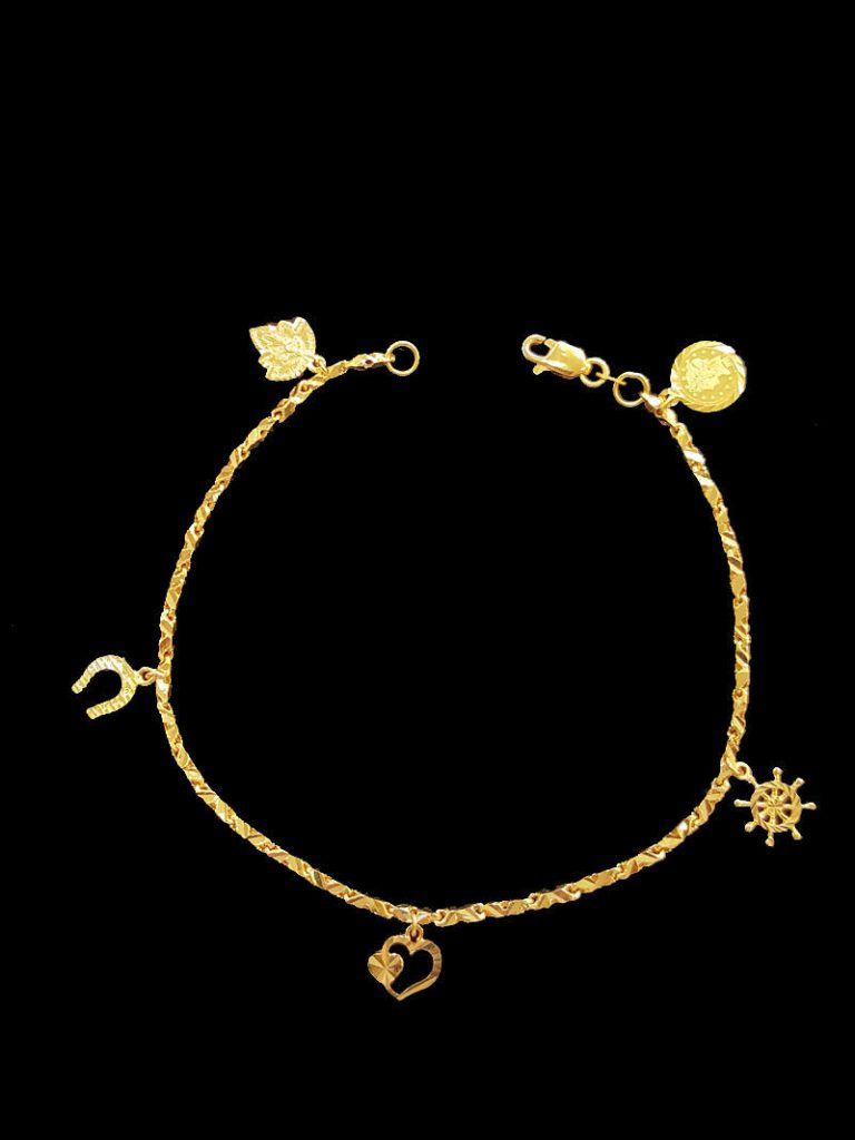 Yellow Gold Anklets Alquds Jewelry