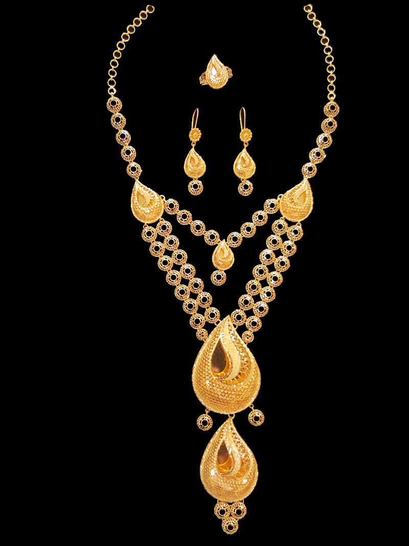 21k Gold Necklace Set 5543 Alquds Jewelry 21k Gold Necklace Set 5543